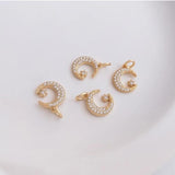 12mm CZ Moon Star Charm Pendant DIY Jewelry Supply Bulk