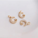 12mm CZ Moon Star Charm Pendant DIY Jewelry Supply Bulk