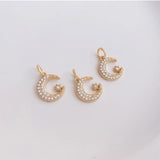 12mm CZ Moon Star Charm Pendant DIY Jewelry Supply Bulk