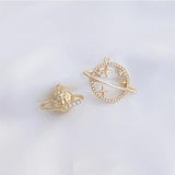 2/4PCS 14K Zircon Planet Charms Pendants for Jewelry Making