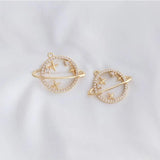 2/4PCS 14K Zircon Planet Charms Pendants for Jewelry Making