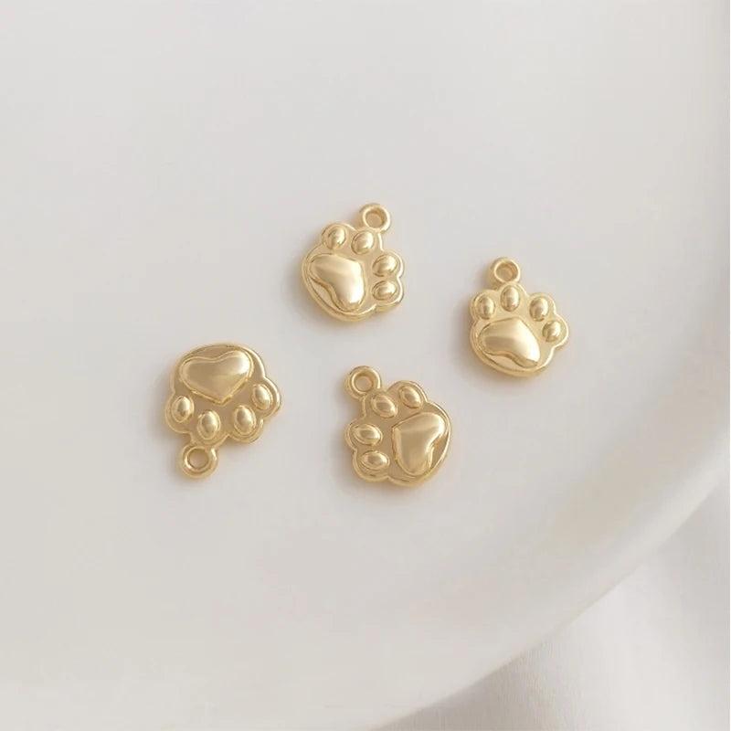 6PCS 14K Plated Deer Claw Astronaut Charm Pendant