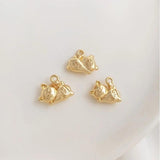 6PCS 14K Plated Deer Claw Astronaut Charm Pendant