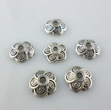 100pcs Tibetan Silver Small Flower End Bead Caps 9x3mm Charm Jewelry