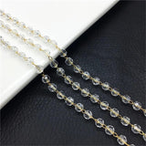 1M 6mm Glass Bead Chain Transparent Crystal Round Triangle Shape Jewelry Making
