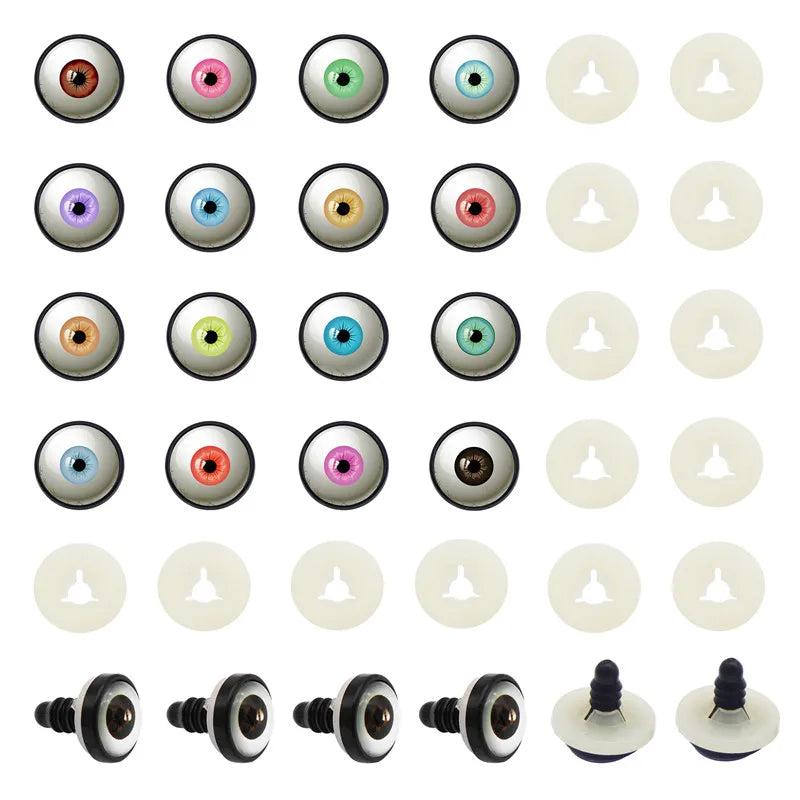 10 Pairs Glass Safety Human Eyes Buttons For Doll Making