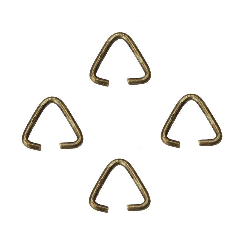 200pcs 10*10mm Bronze Triangle Clasps & Hooks Charm DIY Jewelry