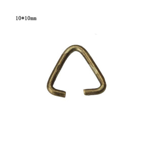 200pcs 10*10mm Bronze Triangle Clasps & Hooks Charm DIY Jewelry