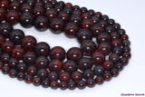 Dark Red Brecciated Jaspers Natural Stone Loose Beads Round Shape