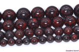 Dark Red Brecciated Jaspers Natural Stone Loose Beads Round Shape