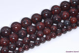 Dark Red Brecciated Jaspers Natural Stone Loose Beads Round Shape