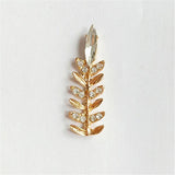 10PCS 39x13mm Metal Alloy KC Crystal Rhinestone Leaf DIY Jewelry