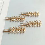 10PCS 39x13mm Metal Alloy KC Crystal Rhinestone Leaf DIY Jewelry