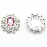 5Pcs Oval Acrylic Rhinestone Alloy Disc Accessories DIY Wedding Dress