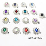 5Pcs Oval Acrylic Rhinestone Alloy Disc Accessories DIY Wedding Dress