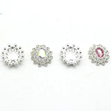 5Pcs Oval Acrylic Rhinestone Alloy Disc Accessories DIY Wedding Dress