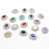 5Pcs Oval Acrylic Rhinestone Alloy Disc Accessories DIY Wedding Dress