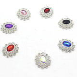 5Pcs Oval Acrylic Rhinestone Alloy Disc Accessories DIY Wedding Dress