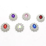 5Pcs Oval Acrylic Rhinestone Alloy Disc Accessories DIY Wedding Dress