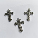 24pcs Heart On Cross Crucifix DIY Pendant Earrings Charms