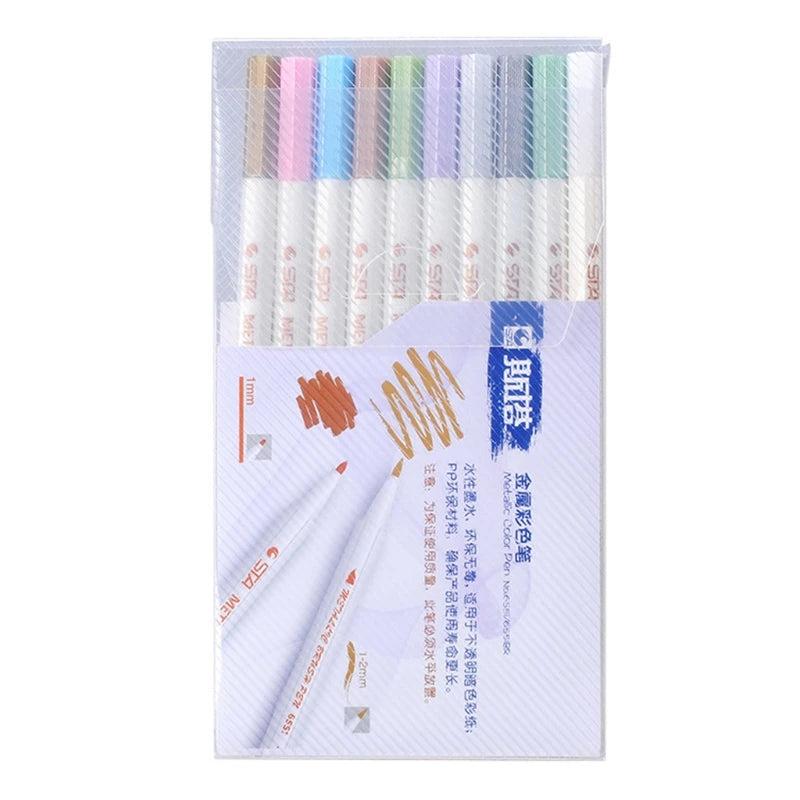 10 Metallic Permanent Marker Craft Pearlescent Pen