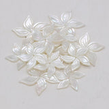2PC Natural Mother Of Pearl Shell Beads Hand-carved Flower Charms