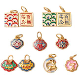 Gold-Plated Sand Pendant with Jade Rabbit and Deer Design