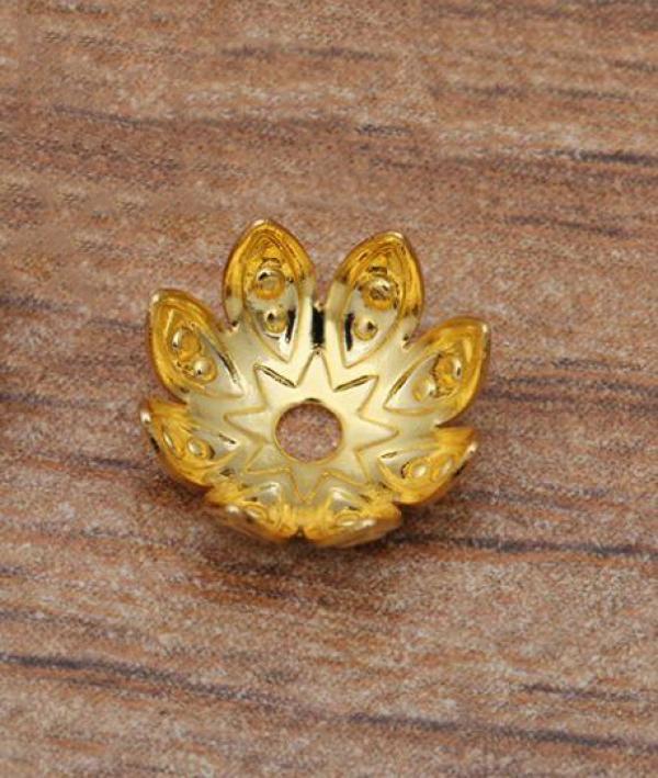 50pcs 6 Colors 9mm Copper Flower Bead Caps for DIY Jewelry Making Supplies