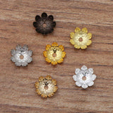 50pcs 6 Colors 9mm Copper Flower Bead Caps for DIY Jewelry Making Supplies