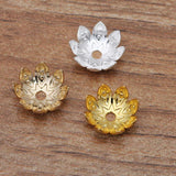 50pcs 6 Colors 9mm Copper Flower Bead Caps for DIY Jewelry Making Supplies