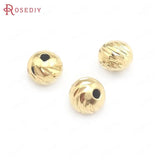 20PCS 8.5MM 24K Brass Round Ball Bracelets Spacer Beads
