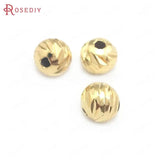20PCS 8.5MM 24K Brass Round Ball Bracelets Spacer Beads