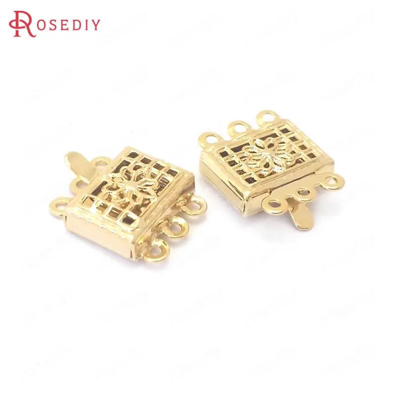 10PCS 24K Brass Necklace Clasps Jewelry Making Findings DIY Accessories