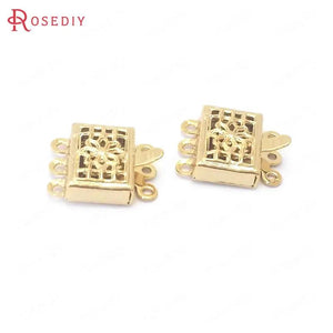 10PCS 24K Brass Necklace Clasps Jewelry Making Findings DIY Accessories