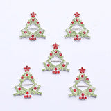 5pcs Silver Christmas Tree Alloy Slide Buckle DIY Decoration