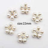 10pcs 22MM Water Drop Pearl Flower DIY Hair Accessories Material