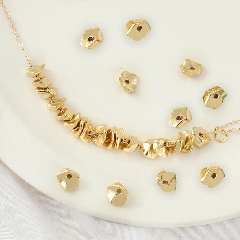 7pcs/lot 18K Plated Spacer Beads For DIY Necklace Jewelry Making
