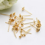 14K Plated Cup Shape Earring Stud Blank Post Tray Base Pins