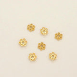 30PCS 14K Plated Brass Flower Bead Caps for DIY Jewellery