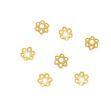 30PCS 14K Plated Brass Flower Bead Caps for DIY Jewellery