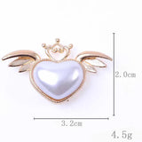 10pcs Heart Tiny Angel Charms Silver Plated Metal Wings Pendants
