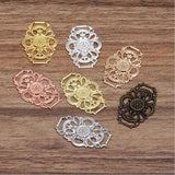 20pcs/lot Flower Spacer Filigree Pendant Charms for DIY Necklace Jewelry Making