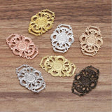20pcs/lot Flower Spacer Filigree Pendant Charms for DIY Necklace Jewelry Making