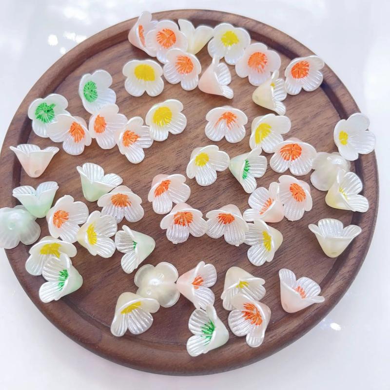 100 PCS Acrylic Flower Bead Caps DIY Jewelry Accessories
