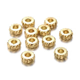 50pcs Flat Round Brass Spacer Beads 5mm 6mm Fancy Cut Loose Spacer Beads