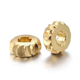 50pcs Flat Round Brass Spacer Beads 5mm 6mm Fancy Cut Loose Spacer Beads