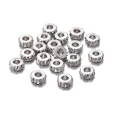 50pcs Flat Round Brass Spacer Beads 5mm 6mm Fancy Cut Loose Spacer Beads