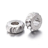 50pcs Flat Round Brass Spacer Beads 5mm 6mm Fancy Cut Loose Spacer Beads