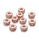 50pcs Flat Round Brass Spacer Beads 5mm 6mm Fancy Cut Loose Spacer Beads