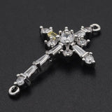 CZ Zircon Cross Charm Pendant Necklace Making Charms Supplies